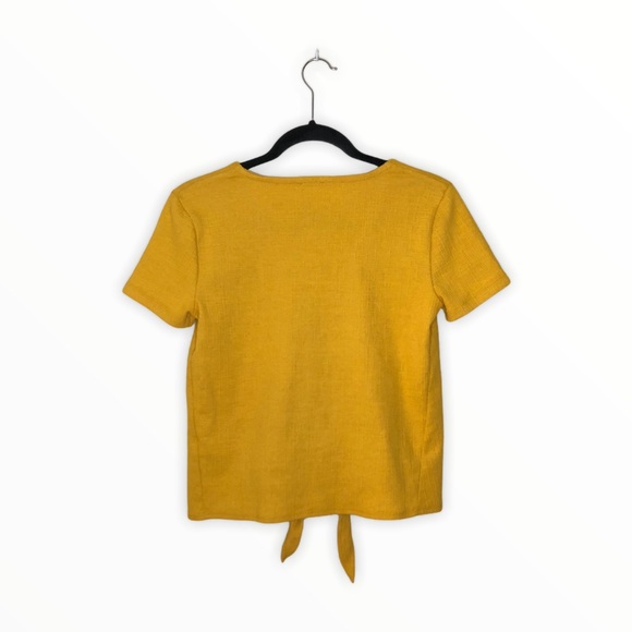 J. Crew Mustard Yellow V-neck T-Shirt Sz XXS - Picture 2 of 9